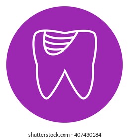 Tooth decay line icon.