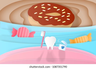 tooth with decay problem on the blue background