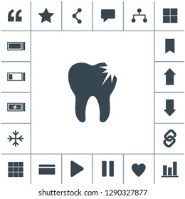 Tooth decay vector icon.