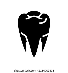 tooth dental care glyph icon vector. tooth dental care sign. isolated symbol illustration