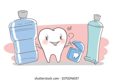 tooth with dental concept on the hwite background