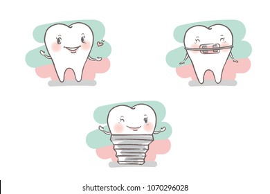 tooth with dental concept on the white background