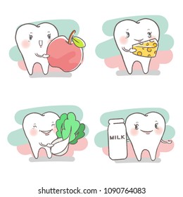 tooth with dental concept on the white background