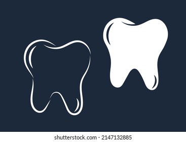 Tooth dental icon isolated on white background. Vector illustration of tooth dental logo