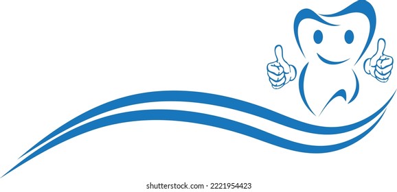 Tooth, dental implant and waves, dentistry and dental care background