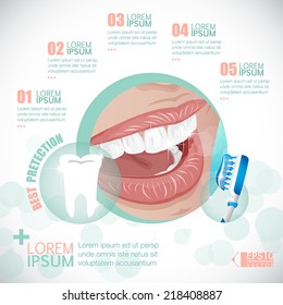 Tooth Dental Infographic Template vector