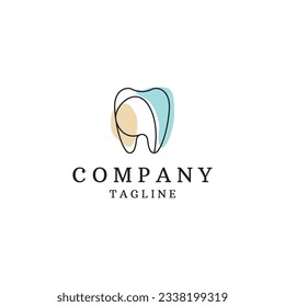 Tooth dental logo icon design template flat vector