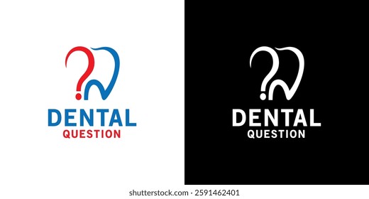 Tooth dental logo vector illustration and question mark