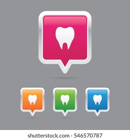 Tooth or Dental Pin Marker Icons