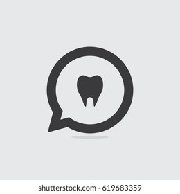 Tooth or Dental Speech Bubble Icon
