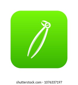 Tooth dentist forceps icon digital green for any design isolated on white vector illustration