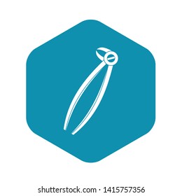 Tooth dentist forceps icon. Simple illustration of tooth dentist forceps vector icon for web