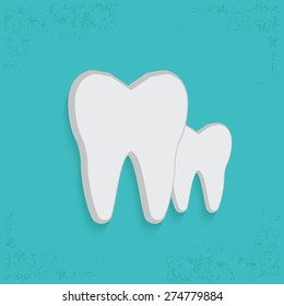 Tooth design on blue background,clean vector