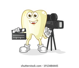 tooth director mascot. cartoon vector