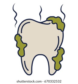 tooth dirty isolated icon