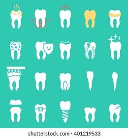 tooth  disease, vector dentist set , teeth icons