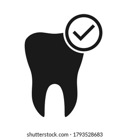 Tooth do s flat icon isolated on white background. Tooth vector illustration. Dentistry symbol. Stomatology