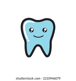 tooth doodle character vector illustration.
