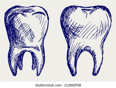 Tooth. Doodle style