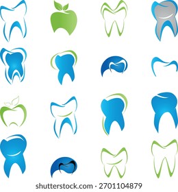 Tooth drawing, tooth logo, icon, teeth collection