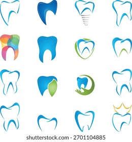 Tooth drawing, tooth logo, icon, teeth collection