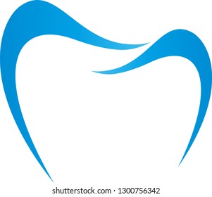 Tooth drawn in blue logo