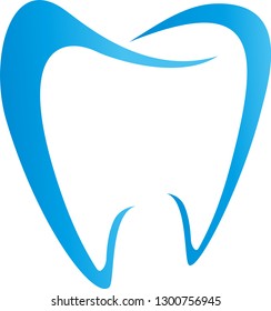 Tooth drawn in blue logo