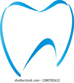 Tooth drawn in blue logo