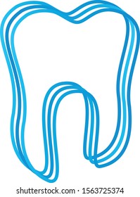 Tooth drawn from lines, tooth logo