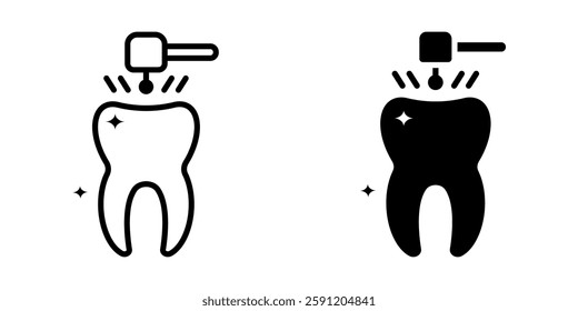 Tooth Drill icon set. for mobile concept and web design on white background