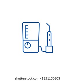 Tooth drilling machine line icon concept. Tooth drilling machine flat  vector symbol, sign, outline illustration.