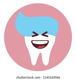 tooth emoticon with toothpaste 1