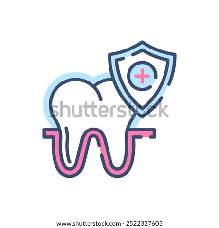 Tooth Enamel Fill Color Icon, Vector illustration