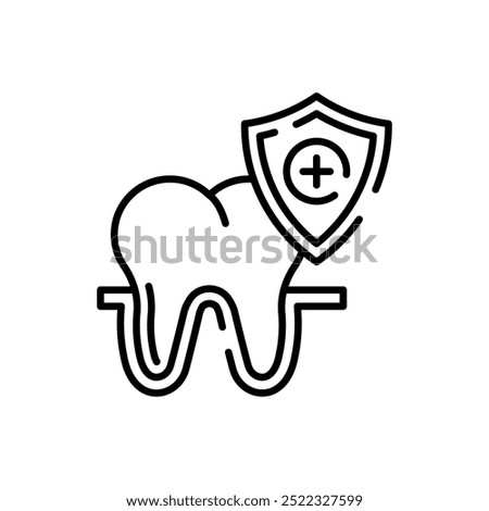 Tooth Enamel Outline Icon, Vector illustration
