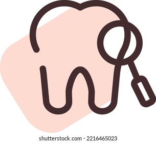 Examen dental, ilustración, vector sobre fondo blanco.