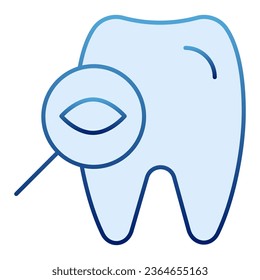 El diente examina un icono plano. Iconos azules de examen dental en estilo plano de moda. Diseño de gradiente de chequeo dental, diseñado para web y app. Eps 10