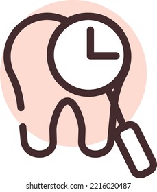 Tooth exammening, illustration, vector on a white background.