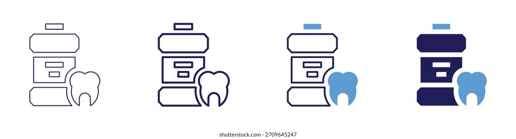 Tooth extraction cost icon in 4 different styles. Thin Line, Line, Bold Line, Duotone. Duotone style. Editable stroke.