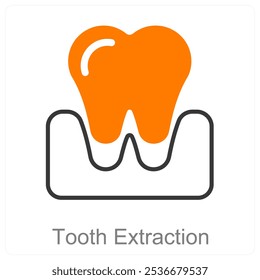 Tooth Extraction and Dental care icon concept