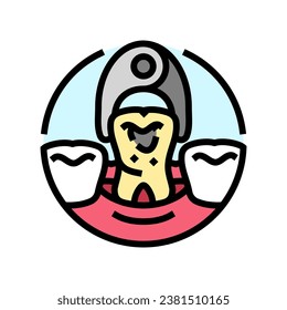 tooth extraction dental color icon vector. tooth extraction dental sign. isolated symbol illustration