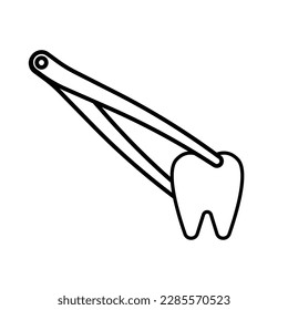 Tooth extraction and dentist icon illustration. Dentistry web illustrations.