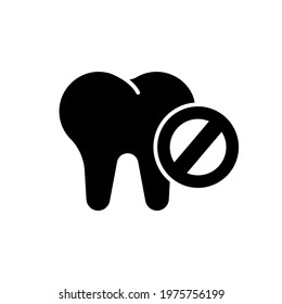 Tooth extraction glyph icon. Dental services and therapy. Vector isolated black illustration.