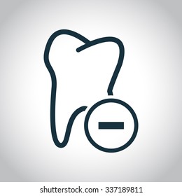 Tooth extraction icon. Black flat icon isolated on a white background