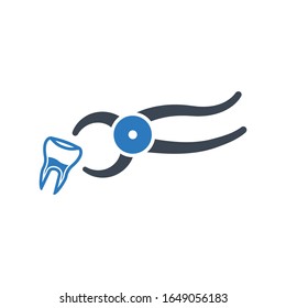 Tooth extraction icon, Dental removing symbol for your web site , logo, app, UI design