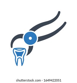 Tooth extraction icon, Dental removing symbol for your web site , logo, app, UI design