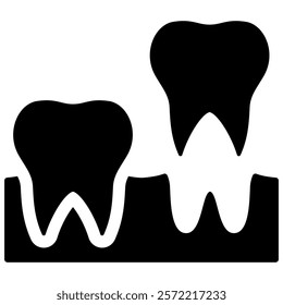 tooth extraction icon with glyph style