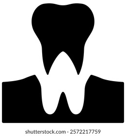 tooth extraction icon with glyph style