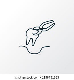 Tooth extraction icon line symbol. Premium quality isolated removal element in trendy style.