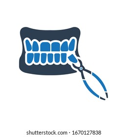 Tooth extraction icon. Removing icon