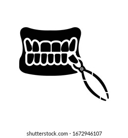 Tooth extraction icon. Removing icon